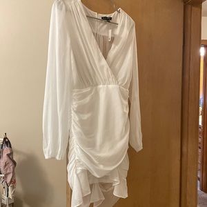 White Long Sleeve Elegant Dress  NWT